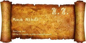 Mauk Niké névjegykártya